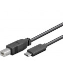 PremiumCord Kabel USB 3.1 konektor C male - USB 2.0 konektor B male, 22 cm