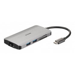 D-Link 8-in-1 USB-C Hub with HDMI Ethernet Card Reader Power Delivery