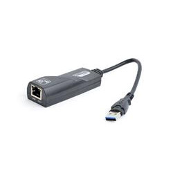 Gembird adaptér - USB 3.0 (M) RJ45 (F) Gigabit LAN, kabel 15cm, černý