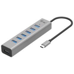 i-tec USB-C nabíjecí HUB Metal 7 portů USB-A 3.2 Gen 1 kovový