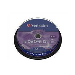 VERBATIM DVD+R DL AZO 8,5GB, 8x, spindle 10 ks