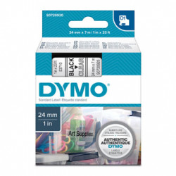 Dymo originální páska do tiskárny štítků, Dymo, 53710, S0720920, černý tisk průhledný podklad, 7m, 24mm, D1