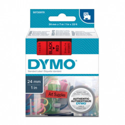 Dymo originální páska do tiskárny štítků, Dymo, 53717, S0720970, černý tisk červený podklad, 7m, 24mm, D1