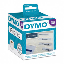 Dymo papírové štítky 50mm x 12mm, bílé, na závěsné pořadače, 220 ks, 99017, S0722460