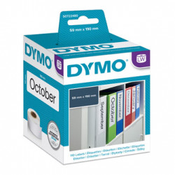 Dymo papírové štítky 190mm x 59mm, bílé, na široké pořadače, 110 ks, 99019, S0722480