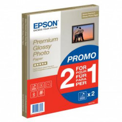 Epson Premium Glossy Photo Paper, foto papír, promo 1+1 typ lesklý, bílý, A4, 255 g m2, 30 ks, C13S042169, inkoustový