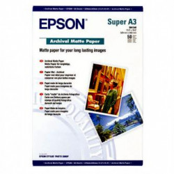 Epson Archival Matte Paper, bílá, 50, ks C13S041340, pro inkoustové tiskárny, 330x480mm (A3+), A3+, 192 g m2