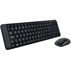 Logitech set MK220 Bezdrátová klávesnice + myš 2.4GHz USB přijímač CZ černý