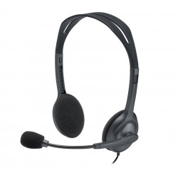 Logitech Headset Stereo H111 drátová sluchátka + mikrofon 3,5 mm jack šedá