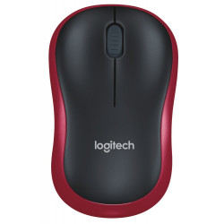 Logitech M185 nano myš, Bezdrátová USB, Optická, 1000 dpi, Červená ( 910-002240 )