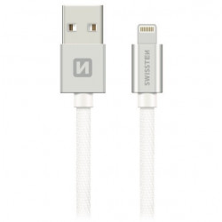 Swissten Datový Kabel Textile Usb Lightning 1,2 M Stříbrný