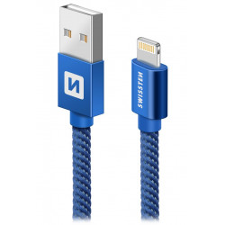 Swissten Datový Kabel Textile Usb Lightning 2,0 M Modrý