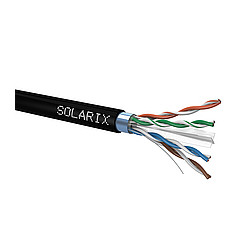 Venkovní inst. kabel Solarix CAT6 FTP PE 500m drát