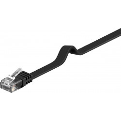 PremiumCord Plochý patch kabel UTP RJ45-RJ45 CAT6 10m černá