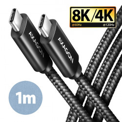 AXAGON BUCM432-CM10AB NewGEN+ kabel USB-C  USB-C, 1m, USB4 Gen 3×2, PD 100W 5A, 8K HD, ALU, oplet