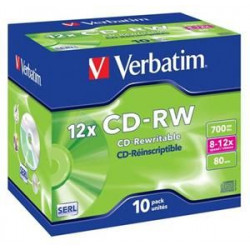 VERBATIM CD-RW SERL 700MB, 12x, jewel case 10 ks