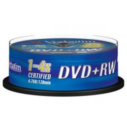 VERBATIM DVD+RW SERL 4,7GB, 4x, spindle 25 ks