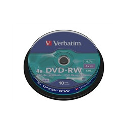 VERBATIM DVD-RW SERL 4,7GB, 4x, spindle 10 ks