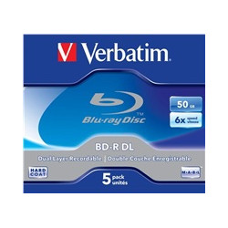 VERBATIM BD-R DL 50GB, 6x, jewel case 5 ks