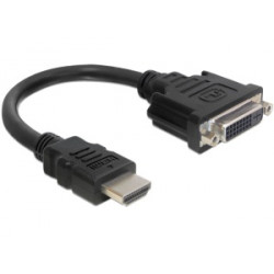 Delock adaptér HDMI samec  DVI 24+1 samice, 20 cm