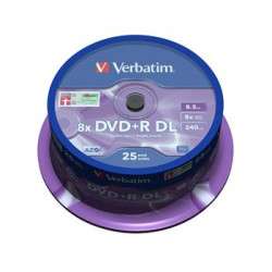 VERBATIM DVD+R DL AZO 8,5GB, 8x, spindle 25 ks