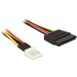 Delock Power Cable SATA 15 pin male  4 pin floppy male 60 cm 