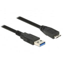 Delock Kabel USB 3.0 Typ-A samec  USB 3.0 Typ Micro-B samec 0,5 m černý