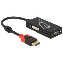 Delock Adaptér Displayport 1.2 samec  VGA HDMI DVI samice 4K pasivní černý