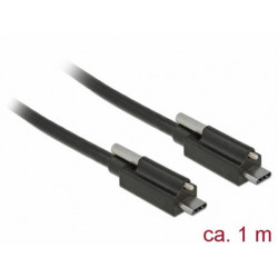 Delock Kabel SuperSpeed USB 10 Gbps (USB 3.1 Gen 2) USB Type-C™ samec  USB Type-C™ samec se šroubem nahoře 1 m černý