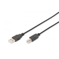 Digitus USB connection cable, type A - B M M, 1.8m, USB 2.0 compatible, bl