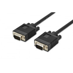 Digitus Připojovací kabel monitoru VGA, HD15 M M, 3 m, 3Coax 7C, 2xferit, bl