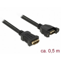 Delock Kabel HDMI-A samice  HDMI-A samice montážní panel 4K 30 Hz 0,5 m