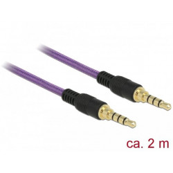 Delock Kabel Stereo Jack 3,5 mm 4 pin samec  samec 2 m fialový