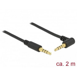 Delock Kabel Stereo Jack 3,5 mm 4 pin samec  samec pravoúhlý 2 m černá