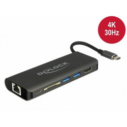 Delock USB Type-C™ 3.1 dokovací stanice HDMI 4K 30 Hz, Gigabit LAN a funkce USB PD