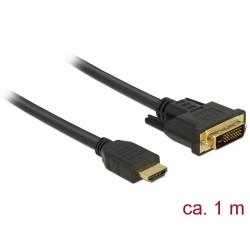 Delock Kabel HDMI na DVI 24+1 obousměrný 1 m