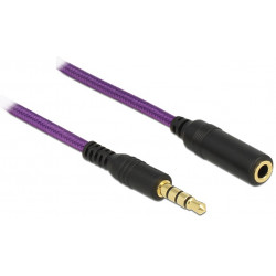 Delock prodlužovací kabel Audio Stereo Jack 3.5 mm samec samice iPhone 4 pin 2 m fialový 