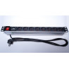 PremiumCord PDU 19" 1U, 8x230V, 2m kabel, vypínač, přepěťová ochrana