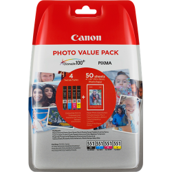 Canon CLI-551 C M Y BK + 50x PP-201