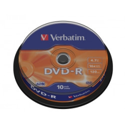 VERBATIM DVD-R(10-Pack)Spindl MattSlvr 16x 4.7GB