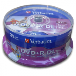 VERBATIM DVD+R(25-Pack)Spindl DoubleLayer 8,5GB