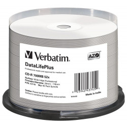 VERBATIM CD-R(50-Pack)Spindle Print 52x 700MB NoID