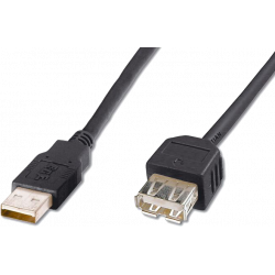 Kabel USB prodlužovací A-A, 5 m, černý