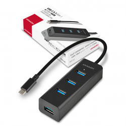 AXAGON HUE-S2C,Type-C 4x USB3.0 CHARGING hub, microUSB nap. konektor