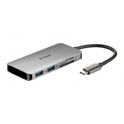 D-Link 6-in-1 USB-C Hub with HDMI Card Reader Power Delivery