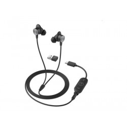 Logitech Zone Wired Earbuds - Náhlavní souprava - špuntová sluchátka - kabelové - 3.5 mm jack - izolace zvuku - grafit - certifikováno pro Microsoft Teams