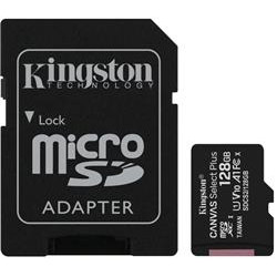 Kingston paměťová karta 128GB Canvas Select Plus microSDXC 100R A1 C10 Card + ADP