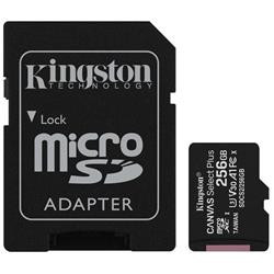 Kingston paměťová karta 256GB Canvas Select Plus microSDHC 100R A1 C10 Card + ADP