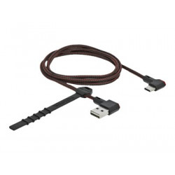 Delock Easy - USB kabel - USB (M) levý pravý úhel, reverzibilní do USB-C (M) levý pravý úhel, reverzibilní - USB 2.0 - 1 m - černá