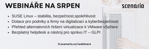 Posíláme přehled našich webinářů na srpen - SUSE, dotace, virtualizace a helpdesk